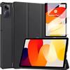 Alenbowen Compatibile con Xiaomi Redmi Pad SE 8.7 Pollici,Cover Protettiva Ultra Sottile PU di con Funzione di Supporto,Black Case+ 1x pellicola protettiva in vetro temperato