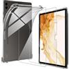 CONAPIKA Cover per Samsung Galaxy Tab S9 FE+/Tab S9 FE Plus con 2 Pezzi Vetro Temperato,Flessibil Antigraffio Morbida Custodia Protettiva TPU Case+Angoli Rinforzati Leggera Trasparente Paraurti Cover