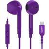 LUDOS FEROX Cuffie USB C, Garanzia 5 Anni, Auricolari USB C In-Ear per iPhone 16 15 Pro Max Plus iPad, Cuffie Type C con Microfono per Samsung Galaxy S24 S23 Ultra S22 S21 FE S20 3 4 A53 A54 - Viola
