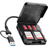Gbformat Lettore di Schede SD TF con Custodia, USB 3.0 Tipo C Card Reader SD | Alta Velocità 5 Gbps, 2 Slot SD e 3 Slot TF, Plug & Play, Compatibile con Windows/Mac/iOS/Android, Supporta OTG