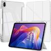 EspZanthic Custodia per Xiaomi Redmi Pad 2 11 Pollice 2025 con Portapenne, 6-in-1 Angoli di Visione Multipli Supporto a Forma di Y, Cover Trasparente Posteriore, Bianco