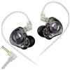 Linsoul KZ Gale In Ear Mnitor,IEM con Driver Dinamico Super Lineare,Cuffie da Gioco con Bassi Ultra Reattivi e Cavo a 2pin Incassato Placcato Argento Rimovibile per Audiofili (Nero,Sin Mic)