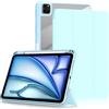 Yiernuo Custodia per iPad Air 11 M2,iPad Air 6/5/4th Generation,Traslucido Cover con Funzione Supporto e Auto Sveglia/Sonno Compatibile iPad Pro 11 Zoll 4th/3rd/2nd/1st,Blu chiaro