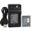 QIAO JIN LIN DSTE NP-BJ1 - Batteria agli ioni di litio (2 pezzi) e caricabatterie micro USB compatibile per Sony DSC-RX0 RX0 II (DSC-RX0M2) come Nikon EN-EL19 ENEL19