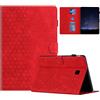 Generico DayQiQiPu Caso per Samsung Galaxy Tab S3 2017 9,7 Pollici SM-T820/ T825 Motivo a Nido d'Ape Cavalletto Chiusura Magnetica Flip con Auto Svegliati/Sonno Copertura Protettiva,Rosso