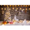Aoihrraan 1,5x1m Natale Sfondo Glitter Dorate Stelle Palle Natale Albero Legno Pupazzo Neve Slitta Pattini Neve Pavimento Legno Marrone Parete Fondali Fotografia Ragazze Bambini Adulti Ritratto Foto