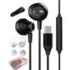 Hoyromany Cuffie USB C, Auricolari USB C In Ear con Microfono e Controllo del Volume, Cuffie Type C Auricolari per Samsung Galaxy S22 Ultra S21 S20 FE, Huawei P40 P30 Pro, Google Pixel, iPad (Nero)