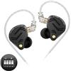 KINBOOFI KZ ZS12 PRO X - Cuffie in-ear monitor IEM, 1DD+5BA, ibridi cablati da gioco, auricolari KZ, con cavo a 2 pin, per audiofili (colore nero scuro, versione sintonizzabile, senza microfono)