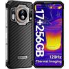 OUKITEL WP21 Ultra Rugged Smartphone, 256x192 Resolution Termocamera Telefono Indistruttibile, Fotocamera 64MP, 17GB+256GB, 120Hz 9800mAh Rugged Phone 6.78 FHD+, Android 12 IP68/NFC/GPS