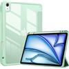 ProCase Cover per iPad Air 11 M4 2026/M3 2025/M2 2024 e iPad Air 5a/4a 10.9 2022/2020, con Portapenna, Retro Posteriore Trasparente Smart, Verde