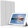 Figair Custodia per iPad 9,7 pollici (5ª/6ª generazione, 2017/2018) | retro in TPU morbido, ultrasottile e leggera, Smart Cover con auto sleep/wake e portapencil, Grigio
