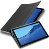 Cadorabo Custodia Tablet per Huawei MediaPad T5 10 (10.1 Zoll) in NERO SATIN - Copertura Protettiva Molto Sottile di Similpelle in Stile Libro SENZA Auto Wake Up e Funzione Stand