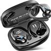 Rulefiss Cuffie Bluetooth Sport, 75 Ore Auricolari Bluetooth 5.4 con 4 ENC Mics, Stereo Cuffie Wireless Antirumore, IP7 Impermeabili Cuffiette Bluetooth con Display LED, Cuffie Senza Filo per Palestra/Running
