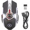 ciciglow Mouse da Gioco Wireless, Ricevitore USB Mouse Silenzioso Wireless Mouse per Computer Senza Fili Ricaricabile RGB Regolabile, Batteria da (Mouse Nero Silenzioso con
