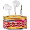 URIZONS Auricolari In-Ear con Jack 3.5mm, Microfono Integrato e Controllo del Volume, Cavo Intrecciato Colorato, Antigroviglio e Resistente allo Sporco, Compatibili con Smartphone
