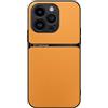 Kepuch Cover per iPhone 16 - Custodia Case Piastra Metallica Incorporata Litchi Grano - Giallo
