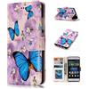 Oujiet-eu YH Custodia per Huawei P8 Lite ALE-L21 ALE-L02 Custodia Flip in Pelle PU + Cover Case in Silicone Fissa Protezione 6