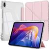 EspZanthic Custodia per Xiaomi Redmi Pad 2 11 Pollice 2025 con Portapenne, 6-in-1 Angoli di Visione Multipli Supporto a Forma di Y, Cover Trasparente Posteriore, Rosa