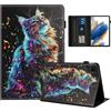 Rostsant Custodia per Samsung Galaxy Tab A8 10,5 (SM-X200/X205) 2022, in pelle PU, con supporto magnetico, a portafoglio, motivo: gatto con note musicali