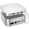 JESWO Docking station per Mac Mini M4/M4 Pro 2024, Dock USB C con porta 4K@60Hz HDMI, 5Gbps Porta USB 3.0, Lettori di schede SD/TF