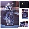 CaseFun Custodia Protettiva per Tablet Lenovo Tab M10 Plus 10.3 in Pelle Folio Sottile e Leggera con Supporto per Scheda Flip Stand Custodia Lenovo Tab M10 FHD Plus TB-X606F 10.3 (Cat And Tiger)
