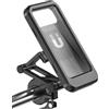 Generic Supporto per telefono regolabile per moto, bicicletta, scooter, girevole a 360°, impermeabile, supporto per manubrio per navigatore GPS e cellulari (nero)