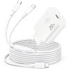 ARCCRA 2-in-1 Lightning&USB C Cavo, 20W Caricatore per iPhone 17 16 15 14 13 12 11 | USBC Caricabatterie Rapido Presa Adattatore+ Originale Tipo C Cavo 2M per tutti iPhone Pro Max Plus XS XR X SE, iPad