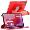 ebestStar - Cover per Lenovo Tab M11, Custodia Protezione Rotazione 360, Pelle PU, Rosso + Vetro Temperato