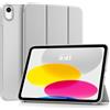 TiMOVO Sottile Cover per iPad A16 11/iPad 10 Gen 10,9, Argento | Custodia con Supporto, Retro Rigido in PC, Riattivazione/Spegnimento Automatico, Compatibile con Touch ID, Design Tri-Fold