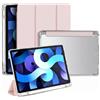 Generic Custodia per iPad (A16) 11a generazione 11 pollici 2025/iPad 10a generazione 10,9 pollici 2022, custodia protettiva con supporto a tre pieghe con portapenne, guscio posteriore trasparente in PC con
