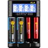 fosmoon ALL4 1.5V LCD Li Ion Caricabatteria universale ricaricabile 1.5V caricabatteria con ingresso USB C, caricatore universale per batterie AA AAA ricaricabili 1.5V / 1.2V / 14500 Li-Ion ricaricabili