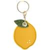 Generic Custodia protettiva in pelle per Airtag per controllo accessi e badge con portachiavi (limone)
