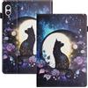 LSPCASA Custodia per Xiaomi Redmi Pad 2 Pro 2025 12.1 Pollici Custodia Xiaomi Redmi Pad 2 Pro 12.1 PU Pelle Flip Case Custodia con Stand Slot Carte Wallet Tablet Cover Gatto Luna