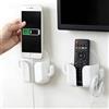 Generic 2 supporti da parete per telefono, multiuso, autoadesivi, con ganci per cavi, per camera da letto e bagno, per smartphone, occhiali, accessori per capelli