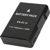 VBESTLIFE EN‑EL14 7.4V 1480mAH 7.6Wh Batteria Ricaricabile Agli Ioni di Litio di Ricambio per D3100 P7000 D5100 P710