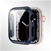 Generic Compatibile con Apple Watch Series 10/9/8/7/6/5/4 40/41/44/45/42/46 mm, dotato di una pellicola protettiva in vetro temperato e una custodia rigida in PC per una protezione completa. (blu notte, 45 mm