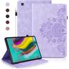 Auslbin Custodia per Samsung Galaxy Tab S5e (2019) 10.5, Cover Protettive Retrò Tab S5e 2019 T720/T725 in Tinta Unita in Rilievo, Design con Fibbia Magnetica, Funzione Supporto, Viola