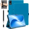 daunke Custodia per tablet DOOGEE U12 da 12 pollici, resistente agli urti, con slot per penna, impermeabile, anti-graffio, supporto multi-angolo, con cinturino da polso, sottile e resistente, blu