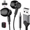 ASKUBSKU Cuffie PC con Cavo per Laptop,per Ufficio Trasmissione dal Vivo PS 4 5 | Leggere USB Auricolari Gaming Magnetico Auricolare con Microfono con Cancellazione Rumore Funzione Silenziosa Controllo Audio