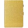 Generico DayQiQiPu Custodia per Huawei MediaPad T5 AGS2-W09/W19/L03/L09 (10,1 Pollici) in Pelle PU con Supporto Motivo Brillante Cover Flip Folio Copertura con Portafoglio e Auto Sleep/Wake Oro