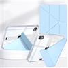 Rosbtib Custodia per iPad Air 13 (M3/M2 Modello 2025/2024) & iPad Pro 12.9 (2018/2020/2021/2022), Coperchio del supporto pieghevole a più viste, pannello posteriore trasparente con portapenne, Blu