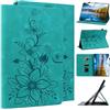 Generico DayQiQiPu Caso per Apple iPad Mini 5/4/3/2/1 (7,9 Pollici, 2019/2015/2014/2013/2012 Modello) in Pelle PU Motivo Lotus Lily Custodia per tablet flip Supporto per slot per schede Custodie,Verde