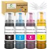 JoyPrinting Inchiostro a sublimazione compatibile con Epson Ecotank ET-1810 ET-2710 ET‑2711 ET-2712 ET-2714 ET-2715 ET-2720 ET-2721 ET-2726 ET-2810 ET-2811, 4 x 70 ml nero Ciano, Magenta, Giallo