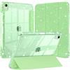 EspZanthic Glitter Cover per iPad Air 11 M4/M3/M2, Air 5a/4a Gen 10,9 Custodia Verde | Design Scintillante Brillante Porta Pencil Stile Bambini Ragazze Elegante Uso Quotidiano Leggero Sottile Antiscivolo Case