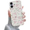 Generic Cover per iPhone 16/17, custodia per telefono, con motivo floreale, protezione per fotocamera rialzata, in morbido TPU sottile, antiurto (rosa, iPhone 16)