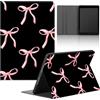 Stradvnaly Tablet Cover per Samsung Galaxy Tab A8 10,5 2021 X200/X205,Cartoon Modello Aesthetics Custodia Stand Multi-Angoli Antiurto PU Flip Cover Bumper Silicone Case,Fiocco Rosa a Forma di Nastro