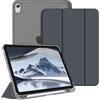 FINTIE Cover per iPad (A16) 11ª Gen 11 (2025) / iPad 10ª Gen 10.9 (2022) | con Portapenne - Sottile Leggero Opaca Trasparente Posteriore Custodia con Auto Sveglia/Sonno, Spazio Grigio