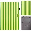 Bemoloon Tablet Cover in Pelle PU per Universal 10-11 - Colori Vibranti & Design alla Moda, Protezione, Supporto, Custodia per DOOGEE Blackview Tablet 10, Strisce Verdi
