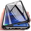 Skyjust Cover per Samsung Galaxy S9+ / S9 Plus, Custodia Assorbimento Magnetico [Telaio in Metallo] [Doppia Faccia in Vetro Temperato] 360 Protezione Resistente ai Graffi Trasparente Cover, Nero