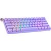 Geeky GK61 60% | Hot Swappable Tastiera da Gioco Meccanica | 61 Tasti Multi Colore RGB LED Retroilluminati per Gaming su PC/Mac | ANSI US Tastiera Americana (Lavanda, Mechanical Speed Silver)